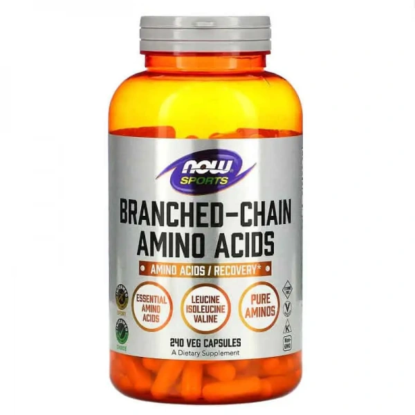 NOW SPORTS Branched Chain Amino Acids (BCAA) 240 Kapsułek wegetariańskich