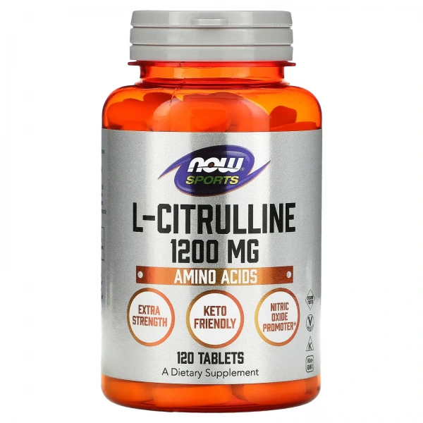 NOW SPORTS L-Citrulline Extra Strength 1200mg (Nitric Oxide Promoter) 120 Vegan Tablets