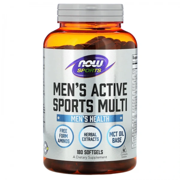 NOW SPORTS Men's Active Sports Multi (Multiwitamina dla mężczyzn) 180 Kapsułek żelowych