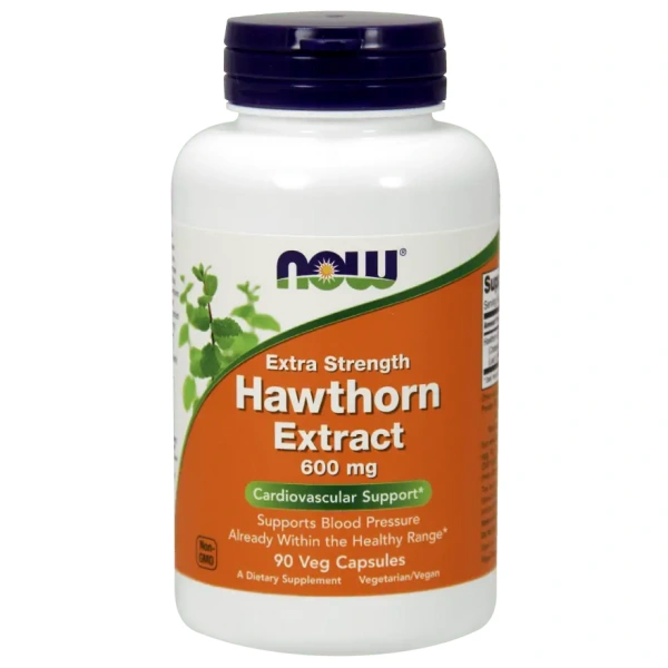 NOW FOODS Hawthorn Extract 600 mg (Ekstrakt z Głogu - Zdrowe Serce) 90 Kapsułek Wegańskich