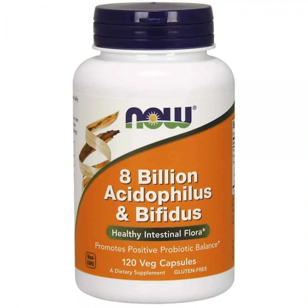 NOW FOODS 8 Billion Acidophilus and Bifidus (Probiotyk) 120 Kapsułek wegetariańskich