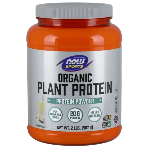 NOW SPORTS Plant Protein Complex, Vegan - 2lbs (907g) - Creamy Vanilla