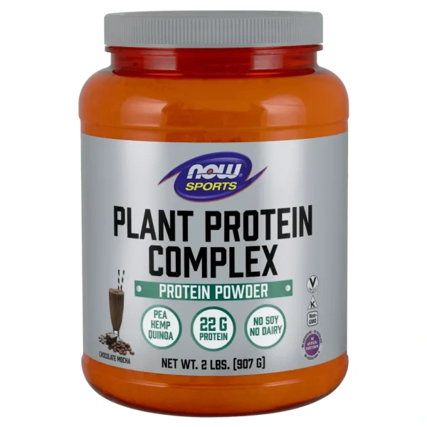 NOW SPORTS Plant Protein Complex, wegańskie (Białko roślinne) - 907g - Czekoladowa Mokka