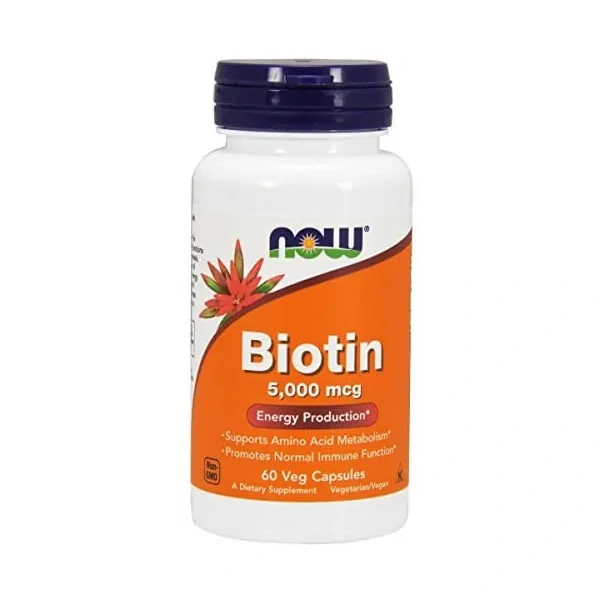 NOW FOODS Biotin 5000mcg 60 Vegetarian capsules