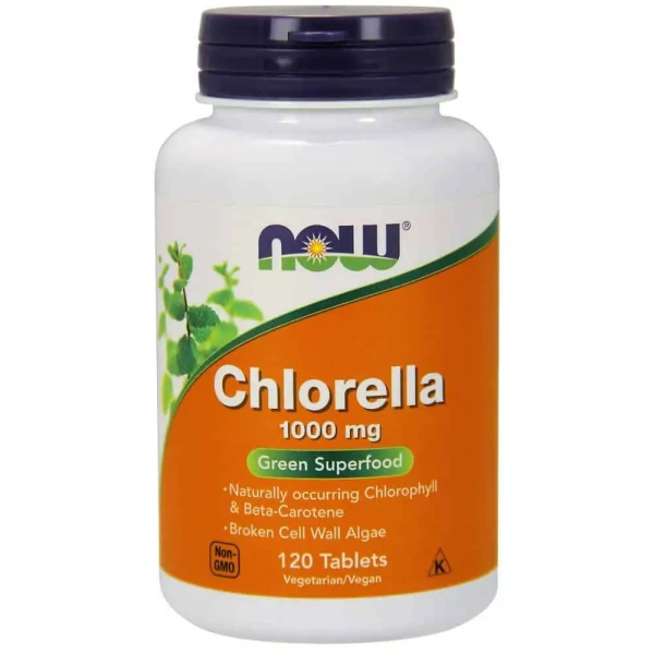 NOW FOODS Chlorella 1000mg (Odporność, Antyoksydacja) 120 Tabletek wegetariańskich