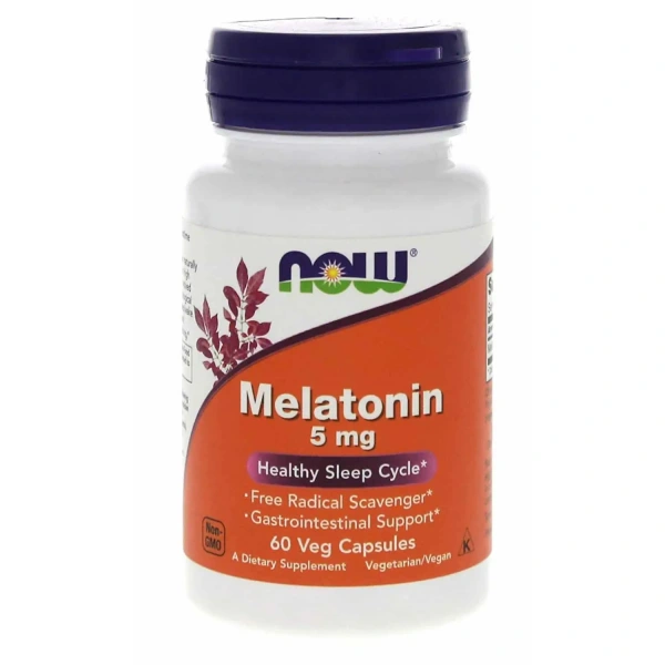 NOW FOODS Melatonin 5mg (Melatonina) 60 Kapsułek wegańskich