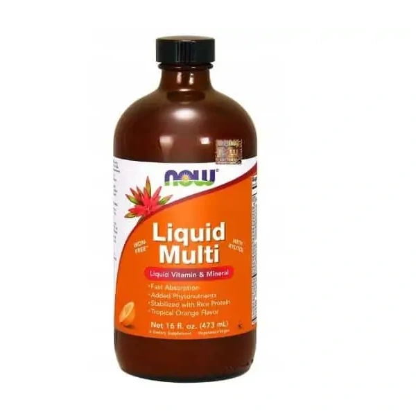 NOW FOODS Liquid Multi (Witaminy i Minerały) 473ml Pomarańcz