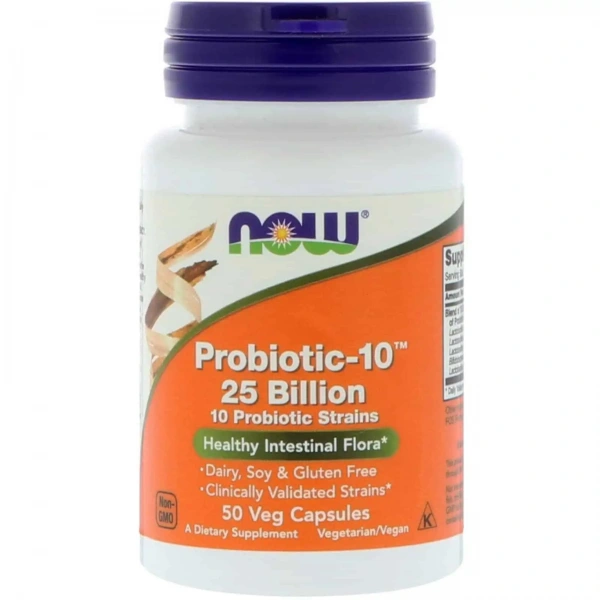 NOW FOODS Probiotic-10 25 Billion (Probiotyk)  50 kapsułek wegańskich