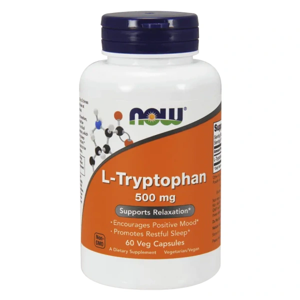 NOW FOODS L-Tryptophan (L-Tryptofan) 500 mg - 60 kapsułek wegańskich