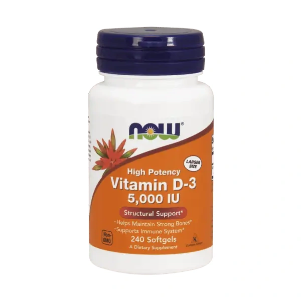 NOW FOODS Vitamin D3 5000 IU (Witamina D3) - 240 kapsułek żelowych