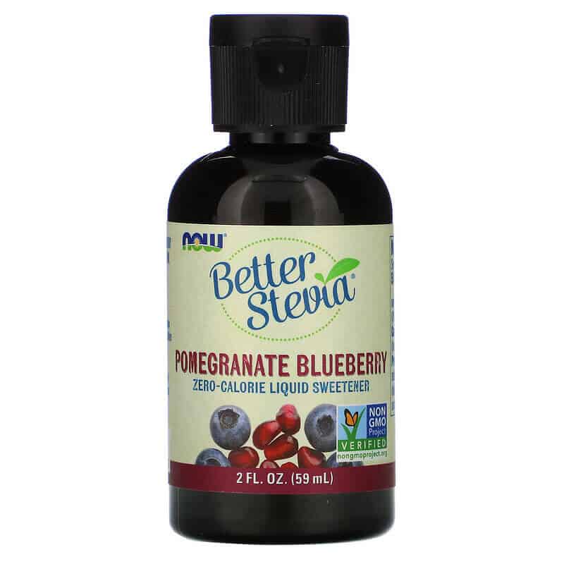 NOW FOODS BetterStevia Liquid Pomegranate Blueberry (Słodzik bez Kalorii, Granat Borówka Amerykańska) 59ml