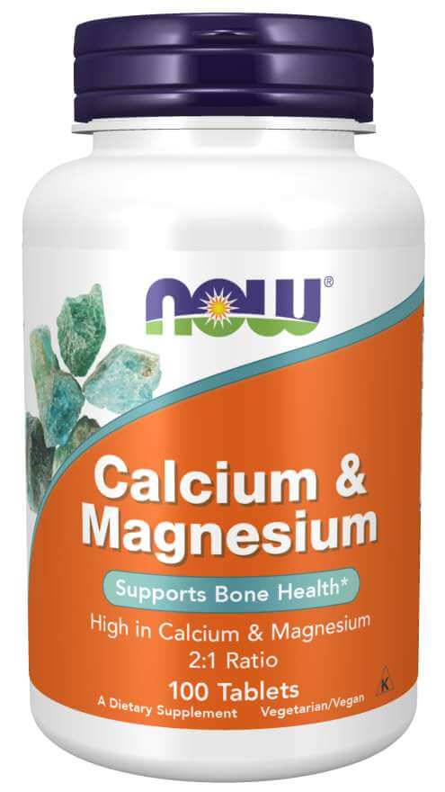NOW FOODS Calcium & Magnesium (Wapń i Magnez) 100 Tabletek wegetariańskich