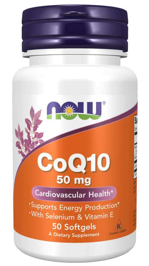 NOW FOODS CoQ10 with Selenium and Vitamin E 50mg (Zdrowie układu krążenia) 50 Kapsułek żelowych