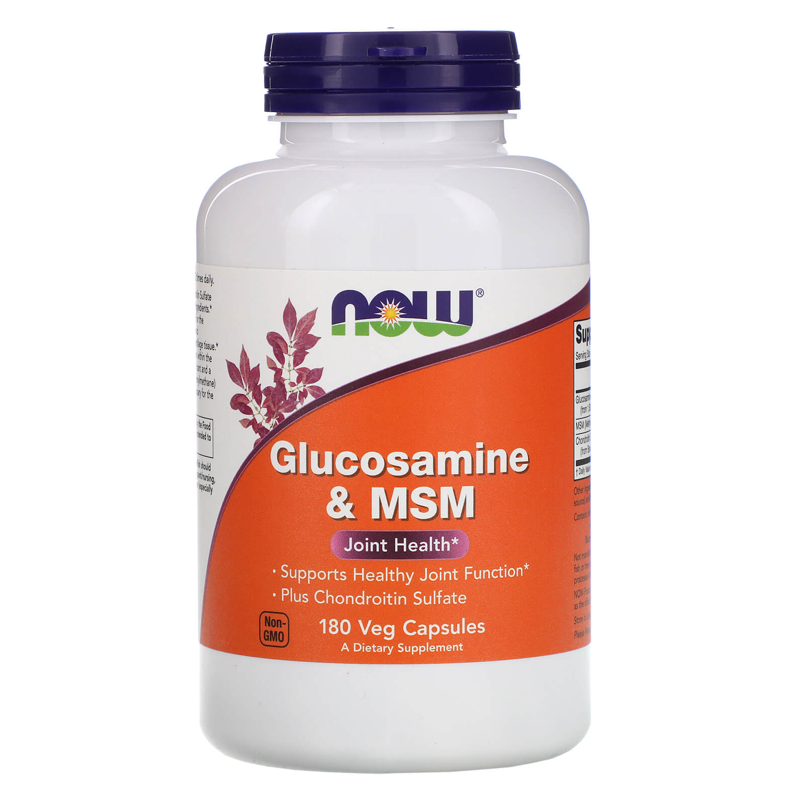 NOW FOODS Glucosamine & MSM (Zdrowie stawów) 180 Kapsułek wegetariańskich
