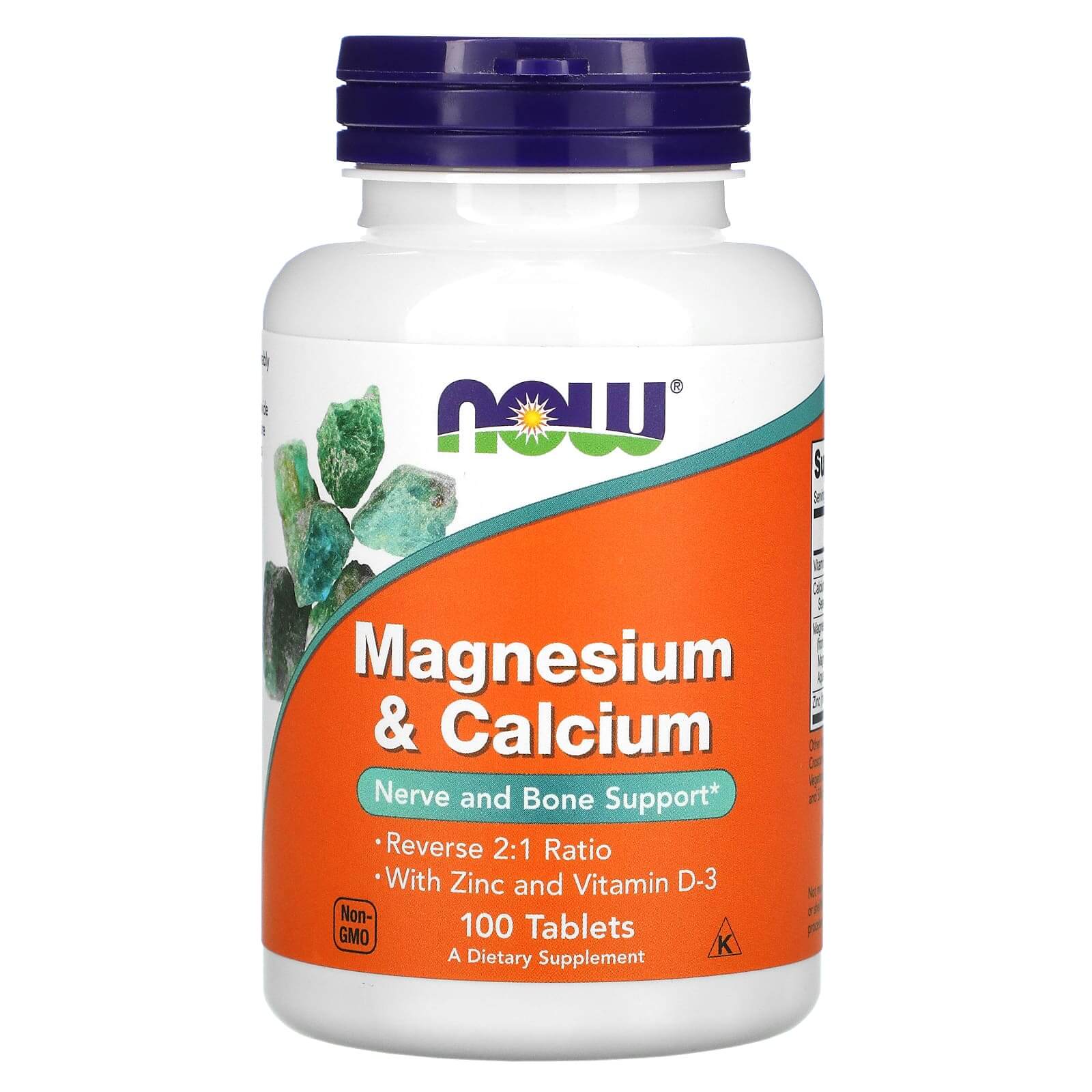 NOW FOODS Magnesium and Calcium (Magnez i Wapń z Cynkiem i Witaminą D3) 100 Tabletek