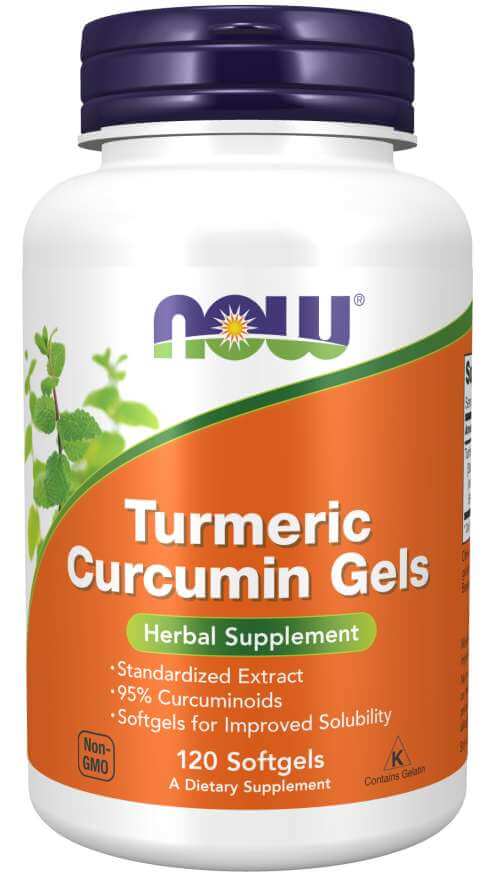 NOW FOODS Turmeric Curcumin Gels (Ekstrakt z korzenia kurkumy) 120 Kapsułek żelowych