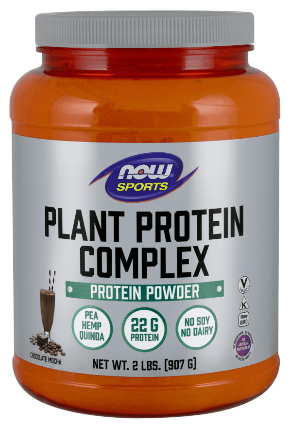 NOW SPORTS Plant Protein Complex, wegańskie (Białko roślinne) - 907g - Czekoladowa Mokka