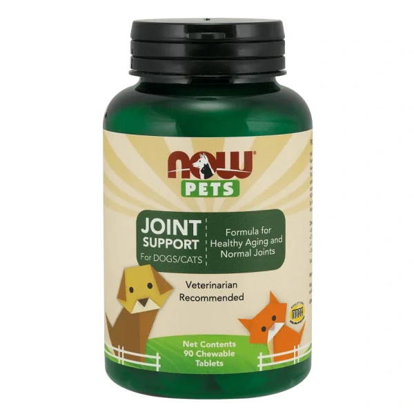 NOW FOODS PETS Joint Support (Wsparcie Zdrowych Kości i Stawów dla Psów i Kotów) - 90 tabletek do gryzienia