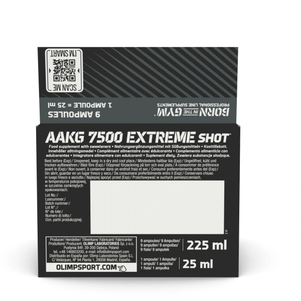 OLIMP AAKG 7500 EXTREME SHOT glass ampoule 9x25 ml grapefruit