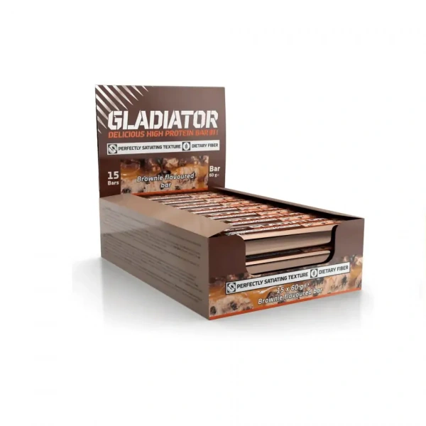 OLIMP Gladiator High Protein Bar - Baton Proteinowy - Brownie - opakowanie 15szt