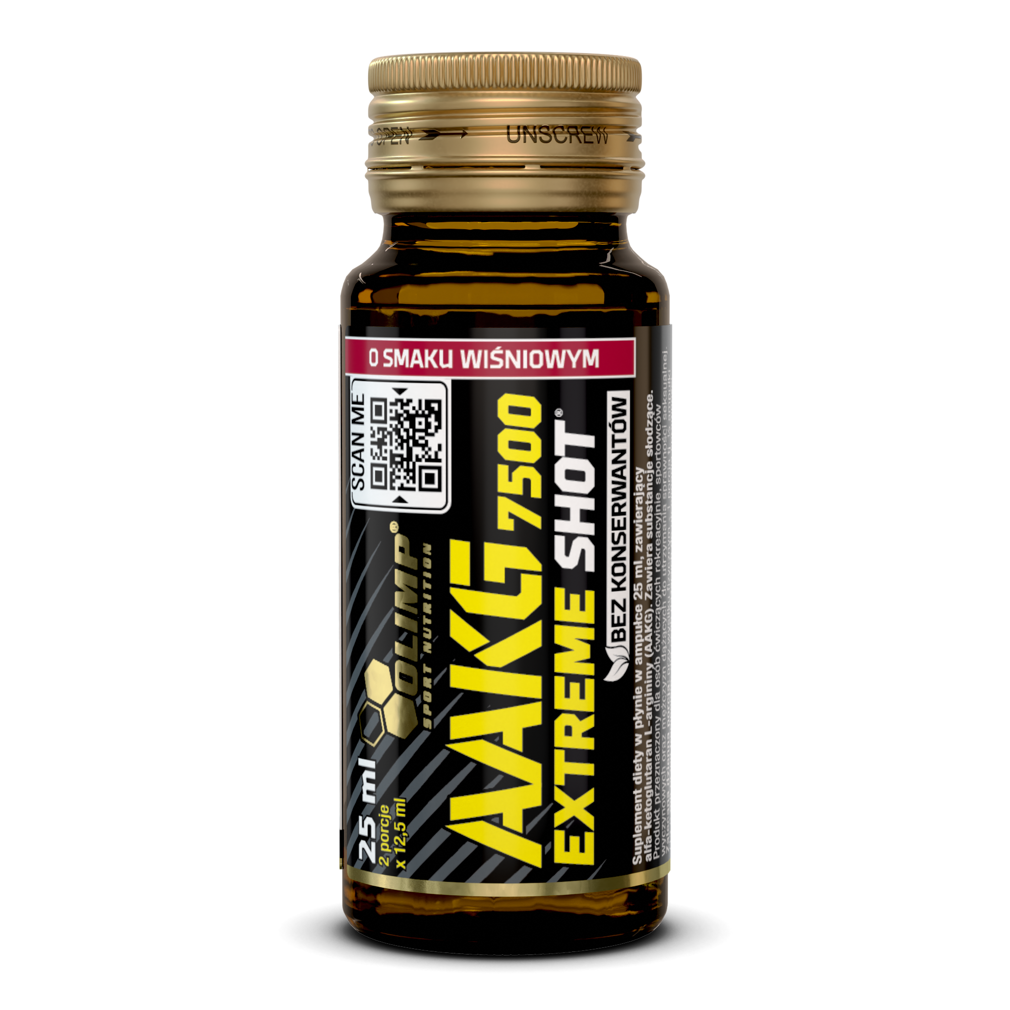 OLIMP AAKG 7500 EXTREME SHOT szklana ampułka 25ml wiśnia