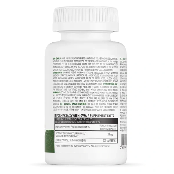 OSTROVIT Kelp (Extract) 250 Vegan Tablets