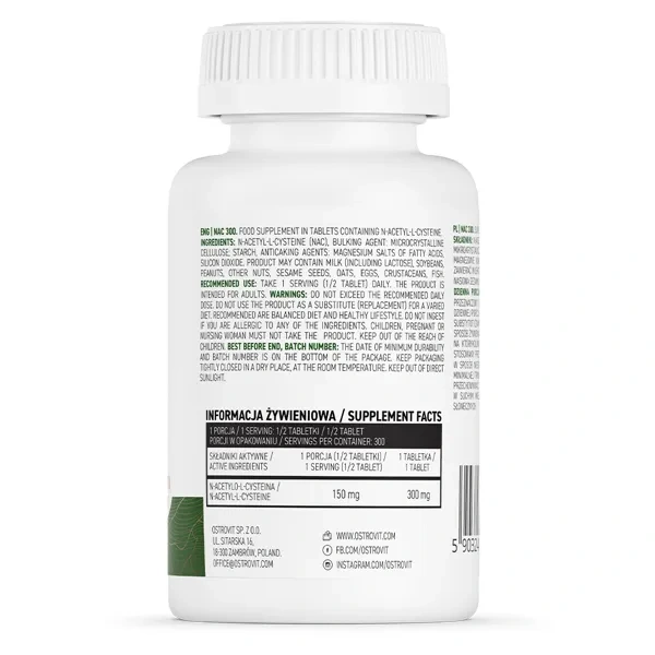 OSTROVIT NAC 300mg (N-Acetyl-L-Cysteine) 150 Tablets