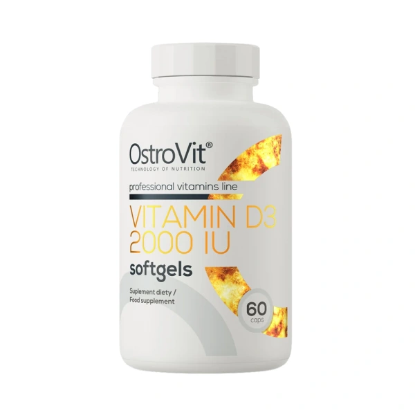 OSTROVIT Vitamin D3 2000 IU (Witamina D3, Kości i zęby) 60 Kapsułek Softgel