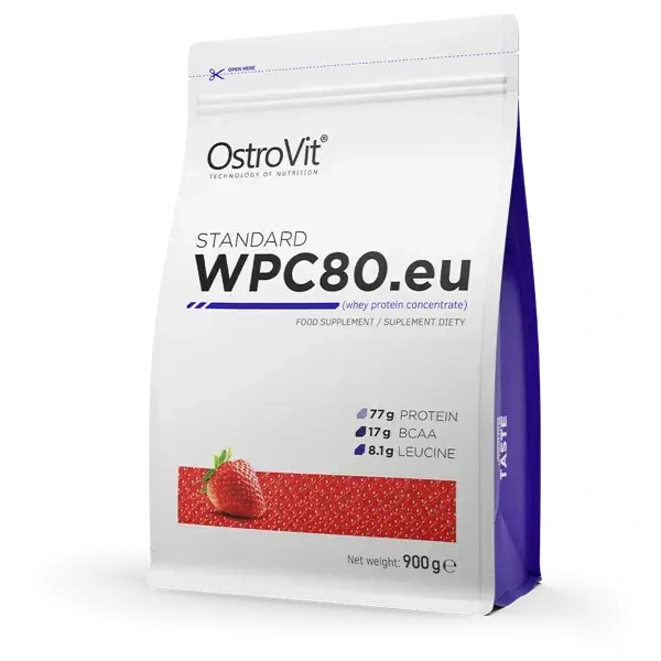 OSTROVIT WPC80.eu (Koncentrat Białka Serwatkowego) 900g Truskawka
