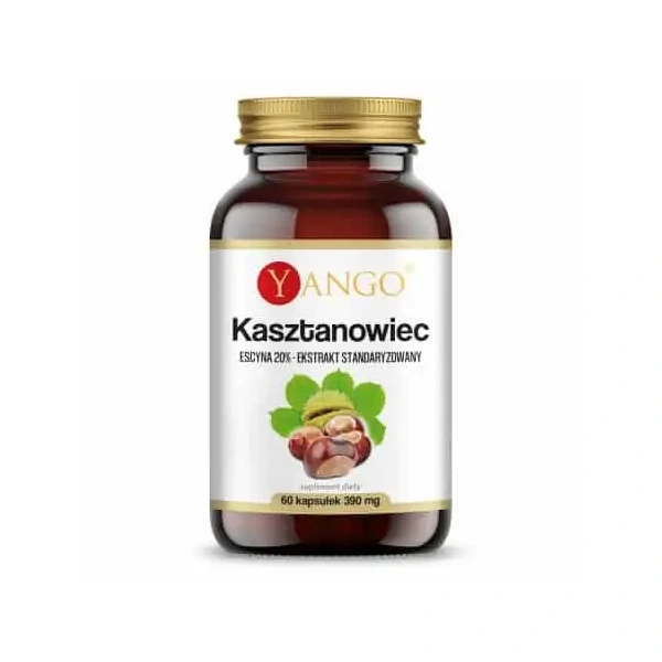YANGO Kasztanowiec 20% Escyny (Wspomaga krążenie żylne, Na ociężałe nogi) 60 Kapsułek wegetariańskich