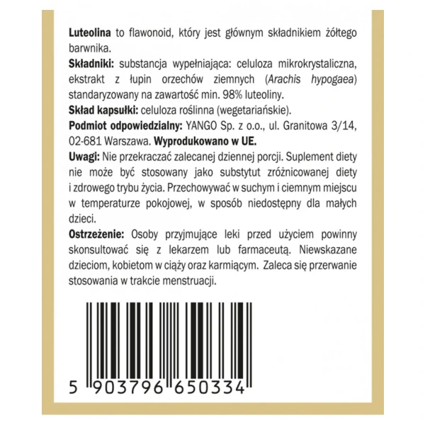 YANGO Luteolin (Flavonoids) 60 Capsules