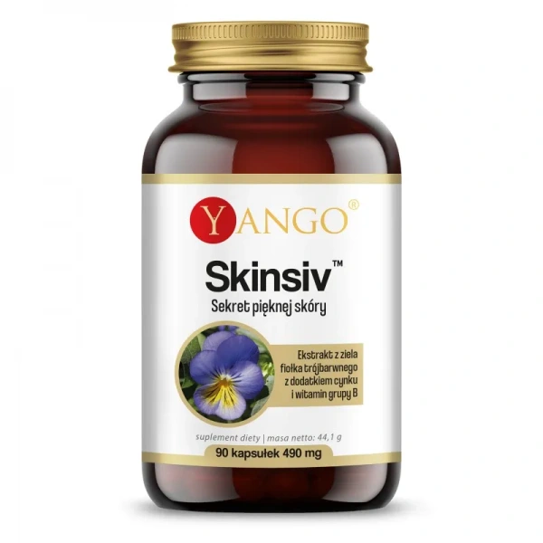 YANGO Skinsiv (Fiołek trójbarwny, Cynk i witaminy z grupy B) 90 Kapsułek wegetariańskich