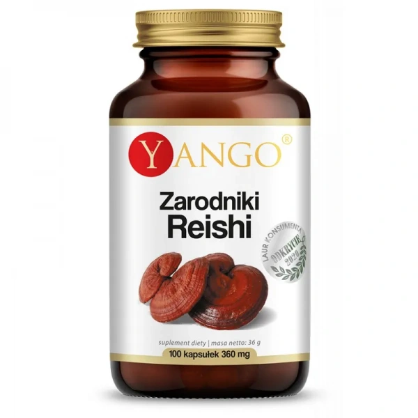 YANGO Zarodniki Reishi (Serce, Odporność, Cholesterol) 100 Kapsułek wegetariańskich