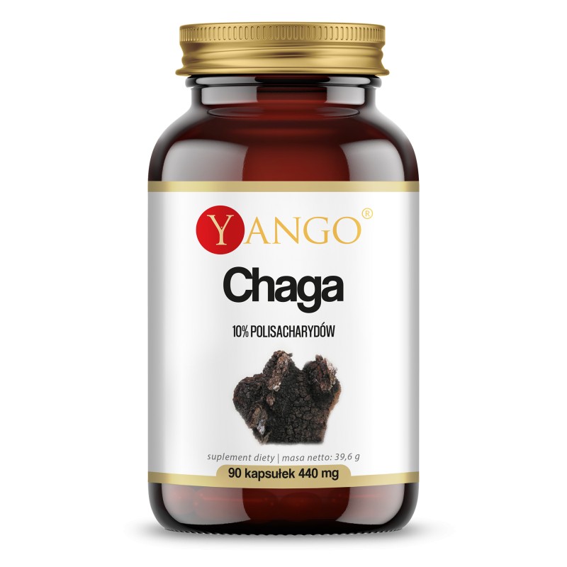 YANGO Chaga (Ekstrakt z grzyba Chaga, Czarna Huba) 90 Kapsułek wegetariańskich