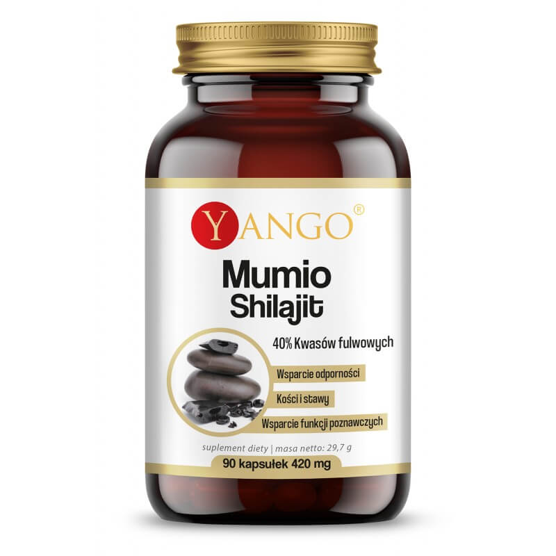 YANGO Mumio Shilajit 40% Kwasów Fulwowych - 90 kapsułek wegańskich
